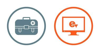 portfolio management and pay per click Icon vector