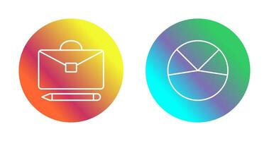 briefcase and pie chart analysis Icon vector