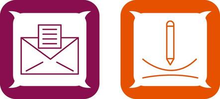 email documents and draw curve Icon vector