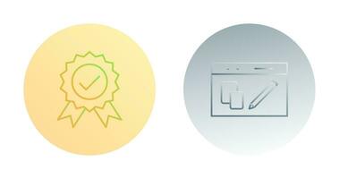 quality control and website design Icon vector