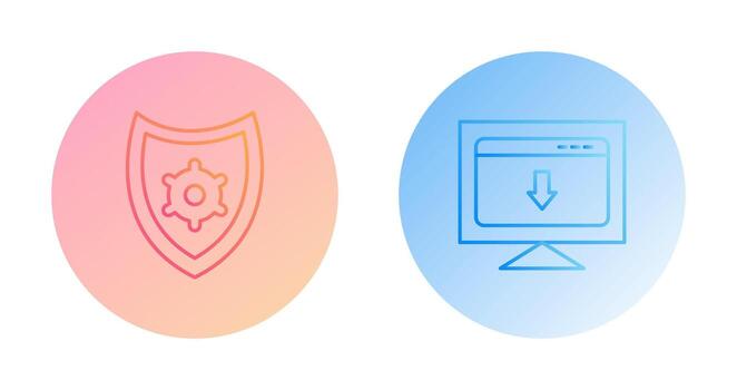 seguridad ajustes y descargar página web icono vector