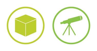 cubic design and telescope Icon vector