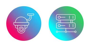 Security Camera and Server Icon vector