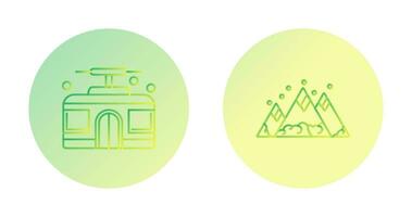 Mountain and Cable Car Icon vector