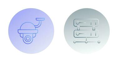 Security Camera and Server Icon vector