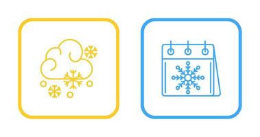 Snowy and Calender Icon vector
