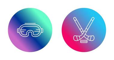 Goggle and Ice Hockey Icon vector