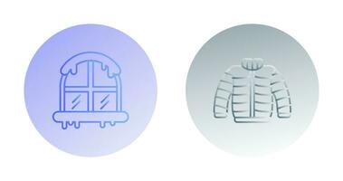 Window and Winter Clothes Icon vector
