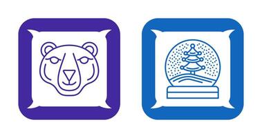 Polar Bear and Snow Globe Icon vector