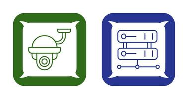 Security Camera and Server Icon vector