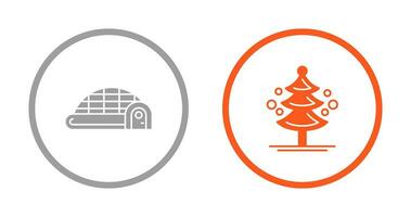 Igloo and Pine Tree Icon vector