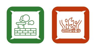 Chimney and Bonfire Icon vector