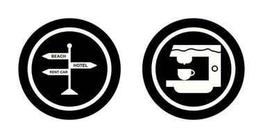 signboard and coffe machine Icon vector