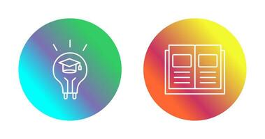 Light Bulb and Ebook Icon vector