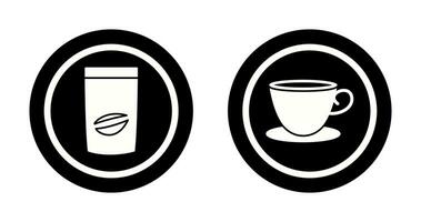 coffee bag and tea cup  Icon vector