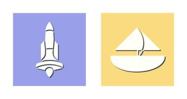 Rocket and Small Yacht Icon vector