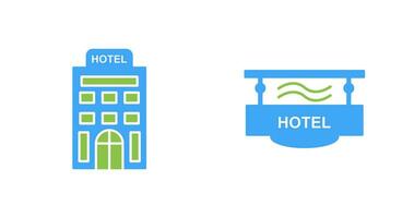 hotel y hotel firmar icono vector