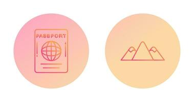 Passport and Mountain Icon vector