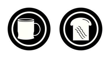 toast and coffee cup  Icon vector