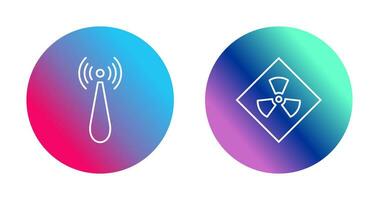 non ionizing radiation and radiation Icon vector