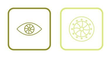 eye and optical diaphram Icon vector