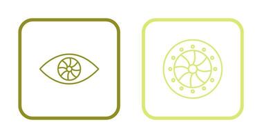 eye and optical diaphram Icon vector