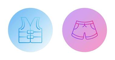 Life jacket and Swim Suit Icon vector