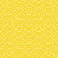 Yellow Japanese wave pattern background. Japanese pattern vector. Waves background illustration. for clothing, wrapping paper, backdrop, background, gift card. vector
