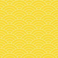 Yellow Japanese wave pattern background. Japanese pattern vector. Waves background illustration. for clothing, wrapping paper, backdrop, background, gift card. vector