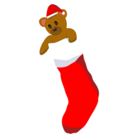 Navidad calcetín Papa Noel claus Navidad copo de nieve oso pata dibujos animados png