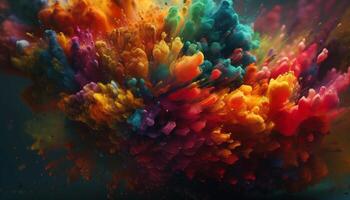 Multi colored abstract backgrounds create a vibrant underwater fantasy galaxy generated by AI photo