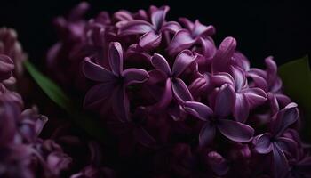 Freshness of nature beauty in a close up of a purple flower generated by AI photo