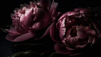 frescura de naturaleza belleza en un ramo de flores de rosado peonía generado por ai foto