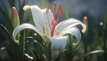 A beautiful flower blossom in a formal garden, surrounded by nature generated by AI photo