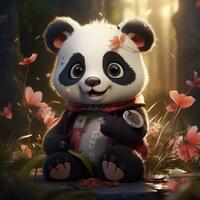 un linda pequeño panda foto