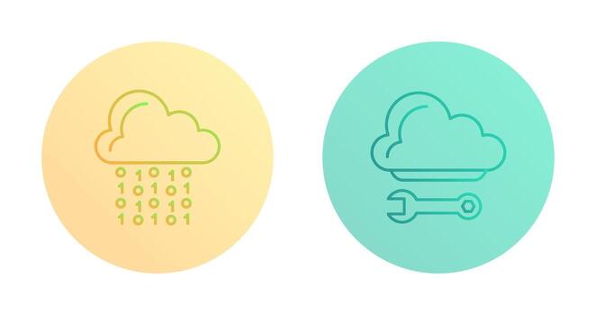 nube codificación y nube informática icono vector