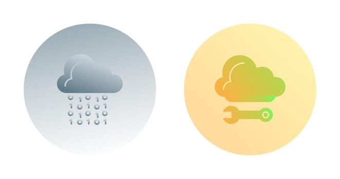 nube codificación y nube informática icono vector