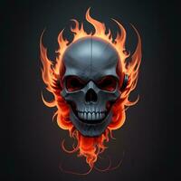 head skull fire mascot and esport gaming logo, AI generated photo