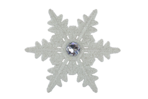 branco espumante floco de neve, Novo anos decoração, coberto com brilhante brilhos em branco isolado fundo. Natal ornamento, Projeto elemento png