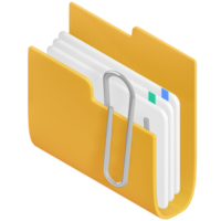 Attached Documents Folder Icon, 3d rendering png