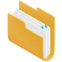 Yellow Folder Icon, 3d rendering png