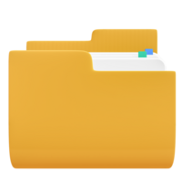 Yellow Folder Icon, 3d rendering png