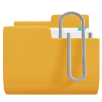 Attached Documents Folder Icon, 3d rendering png