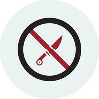 No cuchillo vector icono