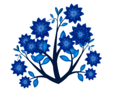 Blau Blumen auf ein Baum png transparent Hintergründe