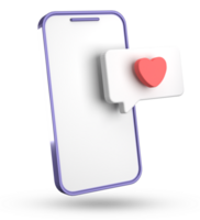 3d Rendern von Smartphone und Rede Blase, 3d Pastell- Plaudern mit Symbol, Symbol Satz. png