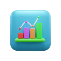 o negócio crescimento acima gráfico 3d ilustração ícone ou o negócio sucesso gráfico 3d ícone ou o negócio investimento gráfico 3d ícone png