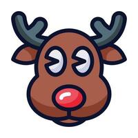 reindeer filled line icon vector