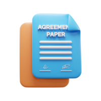 Agreement signing papers 3d Illustration icon or Loan Agreement signing papers 3d Illustration icon png