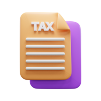 Business Tax Document 3d illustration icon or Business vat paper 3dillustration icon png